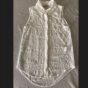 Lucky Brand white Sleeveless Blouse (XS)